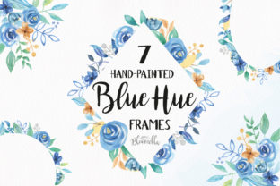 7 Floral Clipart Blue Hue Watercolor Frame Review for Crafters
