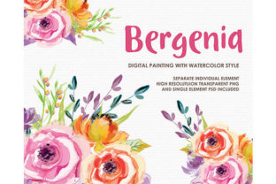 Bergenia Watercolor Floral Style Clipart: A Designer’s Perspective on Branding and Packaging