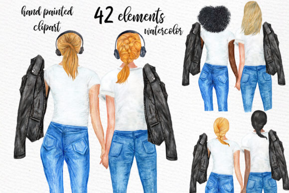 Best Friends Planner Girls Clipart – A Versatile Illustration for Creative Sellers