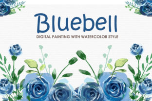 Bluebell Watercolor Floral Style Clipart for Illustrations
