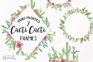 Cactus Frames 7 Clipart: A Watercolour Illustration for Content Creators