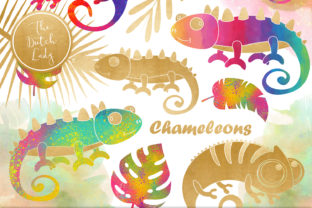 Chameleon Clipart Set and Illustrations