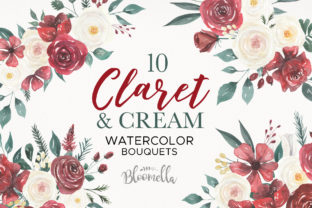 Claret and Cream Flowers Watercolor: A Versatile Illustration for Content Creators