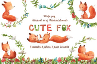 Cute Fox Watercolor Clip Art Set: A Versatile Illustration for Creative Projects