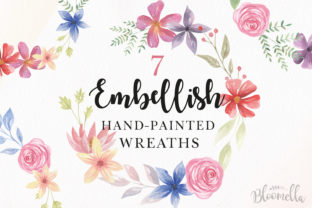 Embellish Floral Wreath Clipart and Illustrations