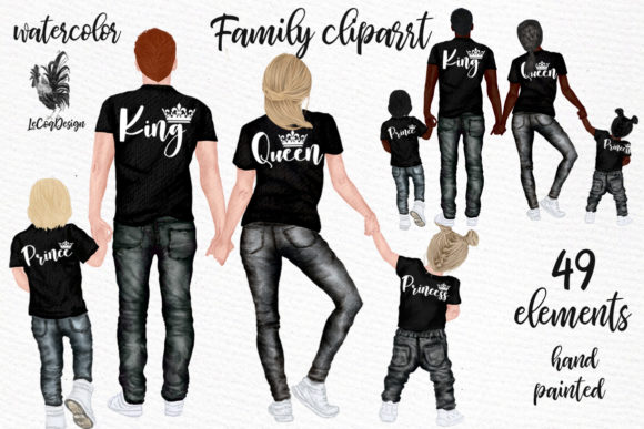 Family Clip Art Illustrations for Creative Design Projects