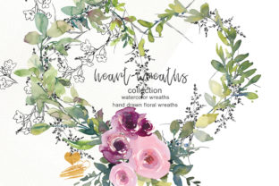 Floral Heart Wreaths Illustrations