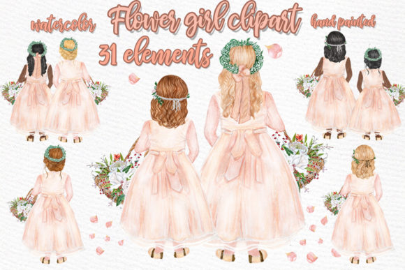 Flower Girl Clipart: A Versatile Illustration for Wedding Design Projects