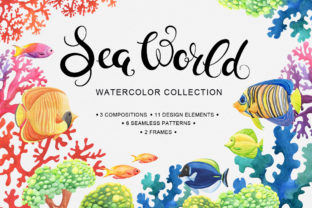 Sea World Watercolor Collection: A Vibrant Illustration Asset for Creative Projects
