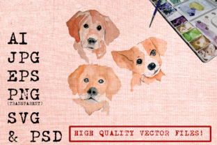 Three Cute Dogs Illustrations