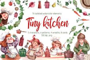 Tiny Kitchen - Watercolor Clip Art Set Review for Real Embroidery Projects
