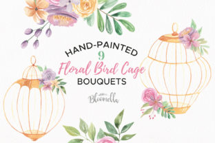 Watercolor Birdcage Florals Clipart: A Versatile Illustration for Creative Projects