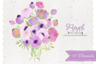 Watercolor Purple Flower Clipart: A Versatile Illustration for Content Creators