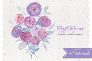 Watercolor Purple Peonies Clipart: A Versatile Illustration for Creative Projects