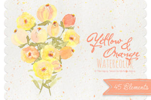 Watercolor Yellow Orange Flower Clipart for Editorial & Web Design