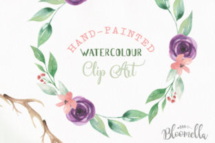 Watercolour Antler Floral Wreaths Clipart: A Versatile Illustration for Branding and Marketing