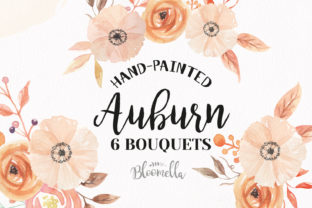 Watercolour Auburn 6 Bouquets Arrangements: A Versatile Illustration for Branding