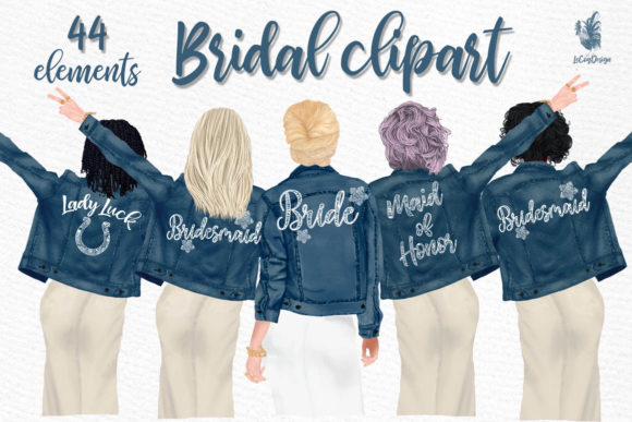 Wedding Clipart, Brides in Jackets: A Versatile Illustration for Handmade Creations